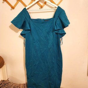 Lane Bryant Kelly Green Ruffle Sleeve Dress